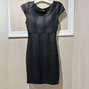 AKIRA Elegant Black Cap Sleeve Dress